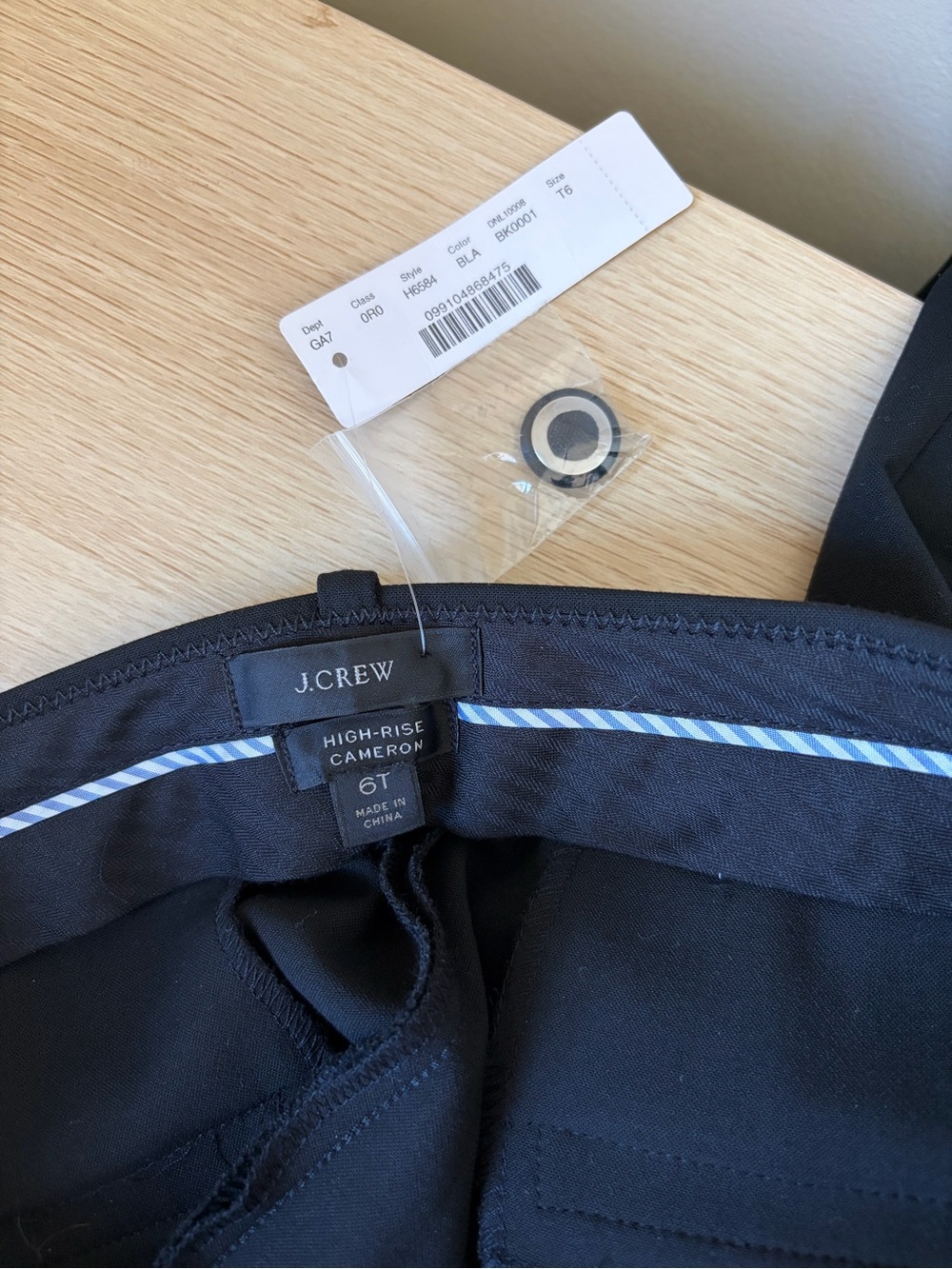NWT J. Crew High Rise Cameron Pants in Black 6 Tall - Picture 5 of 9